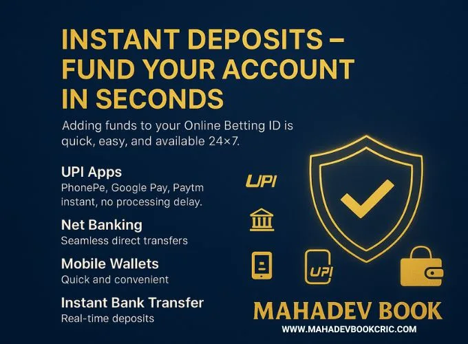mahadev book Instant Deposits – Fund Your Account in Seconds
